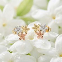 Златни обеци Цветно Цвете