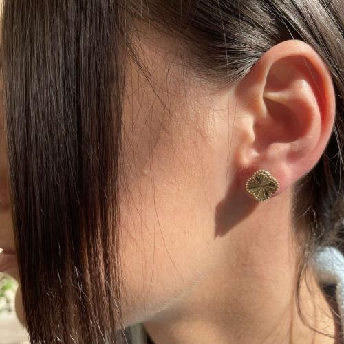 Златни обеци Диамантени Детелини