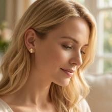 Златни обеци Диамантени Детелини