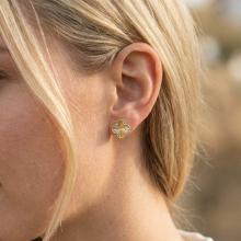 Златни обеци Диамантени Детелини