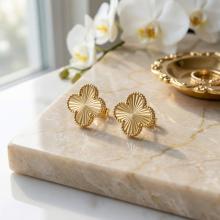 Златни обеци Диамантени Детелини