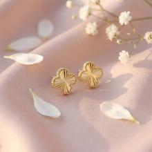 Златни обеци Диамантени Детелини