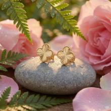 Златни обеци Диамантени Детелини