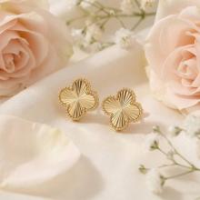 Златни обеци Диамантени Детелини