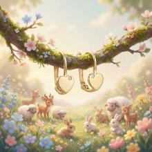 Детски златни обеци Baby Love