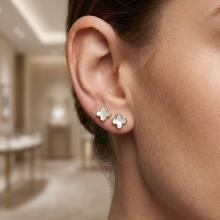 Златни обеци Бял Седеф