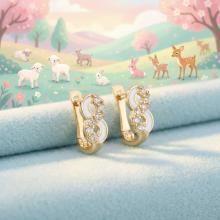 Златни детски обеци Безкрайност