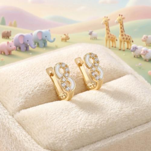 Златни детски обеци Безкрайност