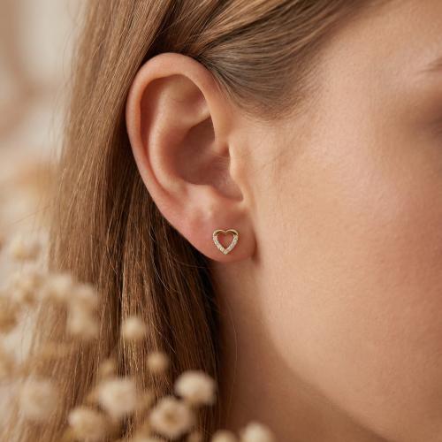 Детски златни обеци Baby Heart