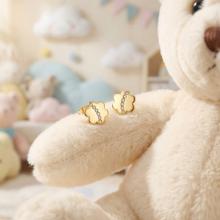 Детски златни обеци Диамантени Цветя