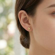 Детски златни обеци Диамантени Цветя