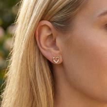 Златни обеци Блестящо сърце