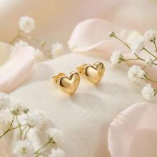 Златни обеци Сърце