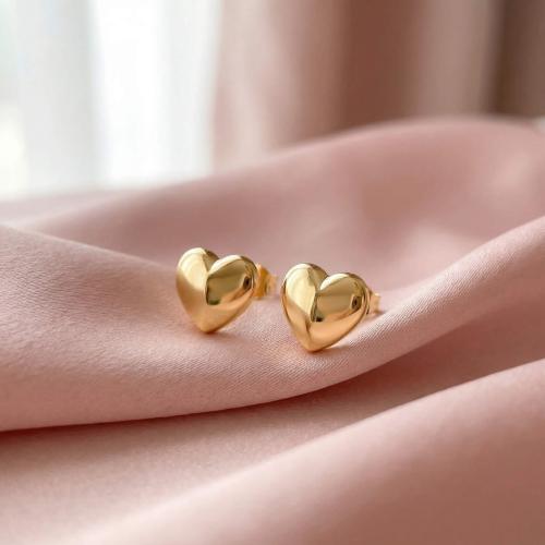 Златни обеци Сърце