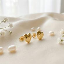 Златни обеци Сърце