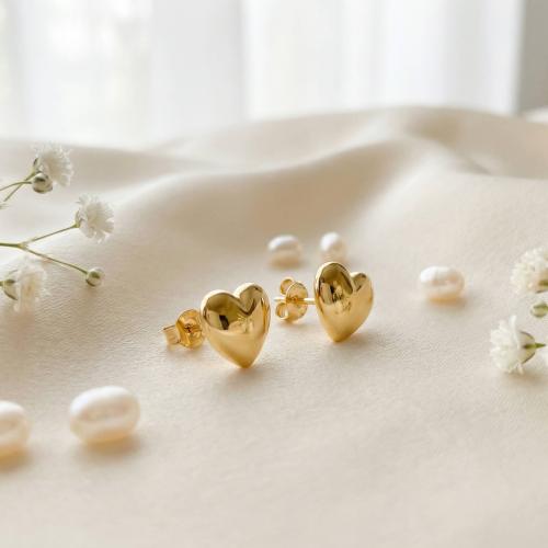 Златни обеци Сърце