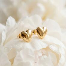 Златни обеци Сърце