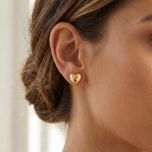 Златни обеци Сърце