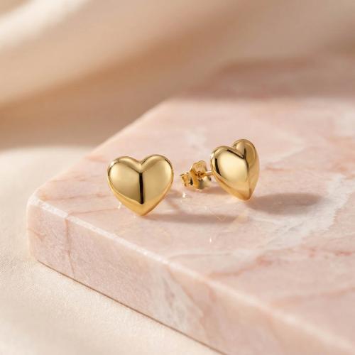 Златни обеци Сърце