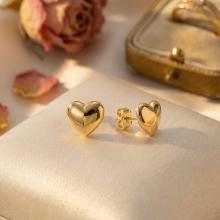 Златни обеци Сърце