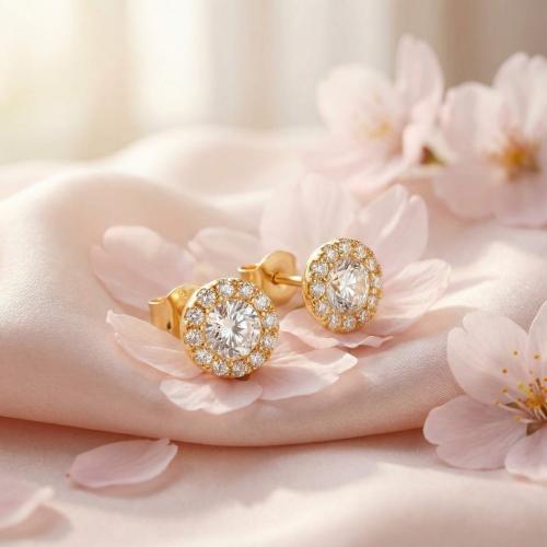 Златни обеци Малки слънца