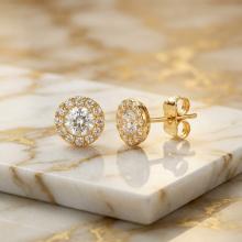 Златни обеци Малки слънца