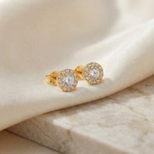 Златни обеци Малки слънца