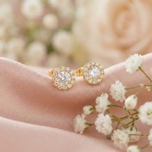 Златни обеци Малки слънца