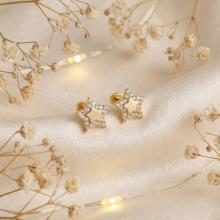 Златни обеци Звезди