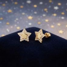 Златни обеци Звезди