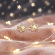 Златни обеци Звезди