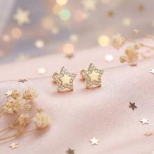 Златни обеци Звезди