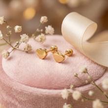 Детски златни обеци Сърца Детски златни обеци Сърца