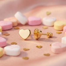 Детски златни обеци Сърца Детски златни обеци Сърца