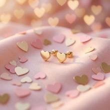 Детски златни обеци Сърца Детски златни обеци Сърца