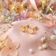 Детски златни обеци Сърца Детски златни обеци Сърца