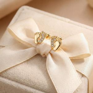 Златни обеци Бебешки Стъпки