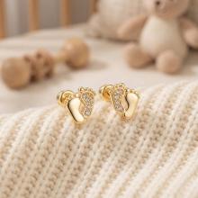 Златни обеци Бебешки Стъпки