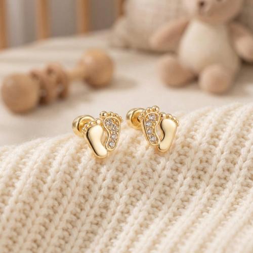 Златни обеци Бебешки Стъпки