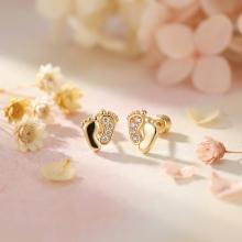 Златни обеци Бебешки Стъпки