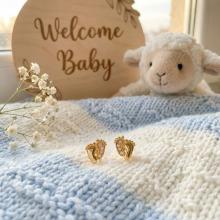 Златни обеци Бебешки Стъпки