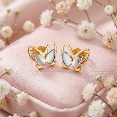 Детски златни обеци Пеперуди