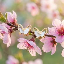 Детски златни обеци Пеперуди Детски златни обеци Пеперуди