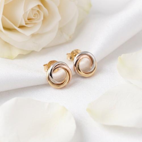 Златни Трицветни Обеци