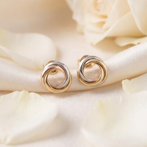 Златни Трицветни Обеци