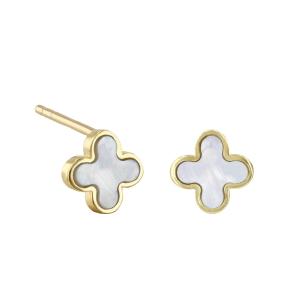 Златни обеци Бял Седеф