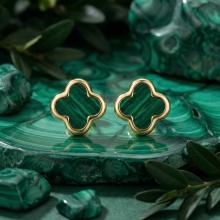 Златни обеци Green Clovers Златни обеци Green Clovers