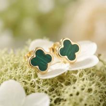 Златни обеци Green Clovers Златни обеци Green Clovers