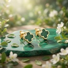 Златни обеци Green Clovers Златни обеци Green Clovers