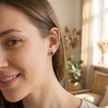 Златни обеци Green Clovers Златни обеци Green Clovers